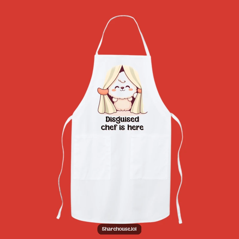 Funny Fluffy Peeking Apron: Cook with a Playful Grin