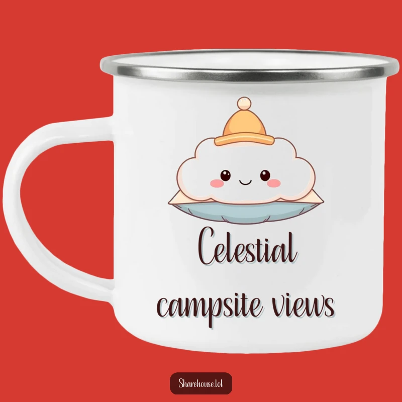 Funny Camp Cloud Mug: Enjoy Your Brew Under the Sky with This Whimsical Design