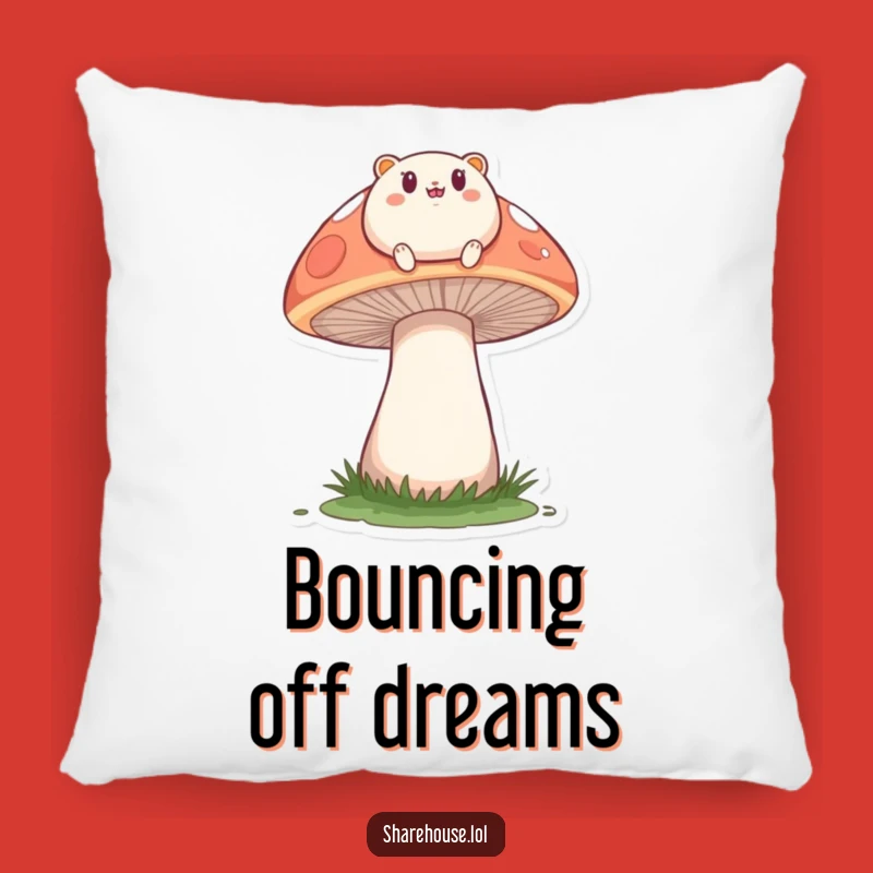Cozy Funny Mushroom Pillow: Snuggle Up with This Bouncy Nature Character