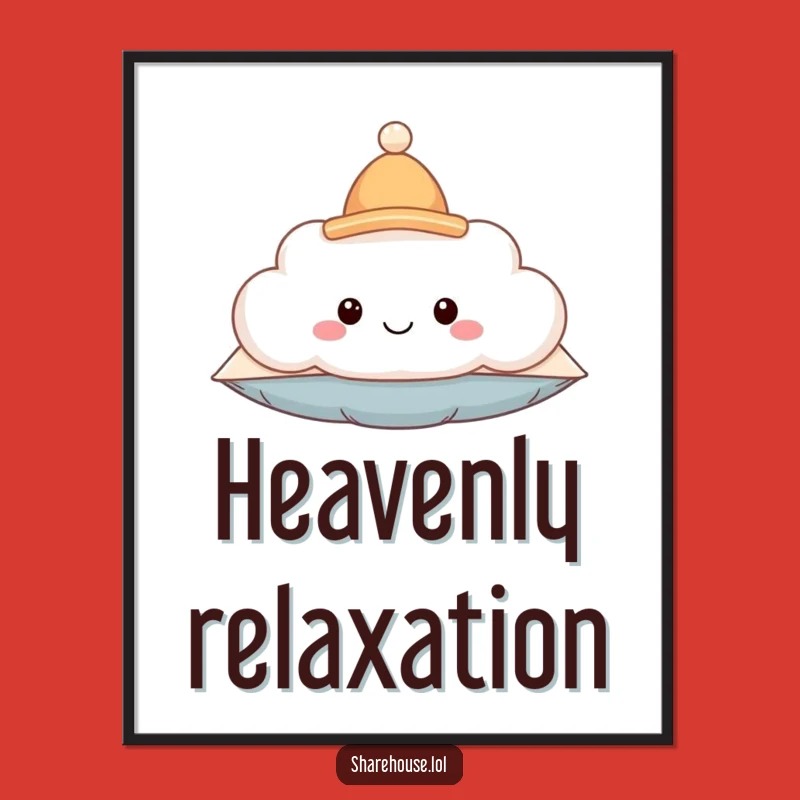 Funny Cloud Digital Art: Whimsical Smiling Cloud for Instant Cheerful Decor