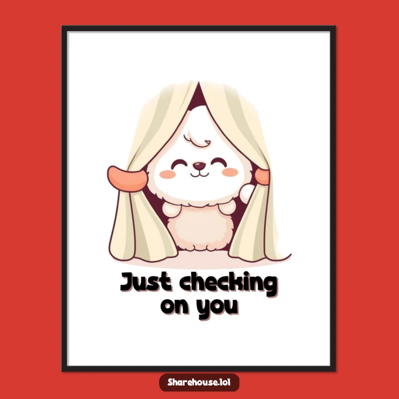 Funny Fluffy Peeking Digital Art: Instant Playful Charm