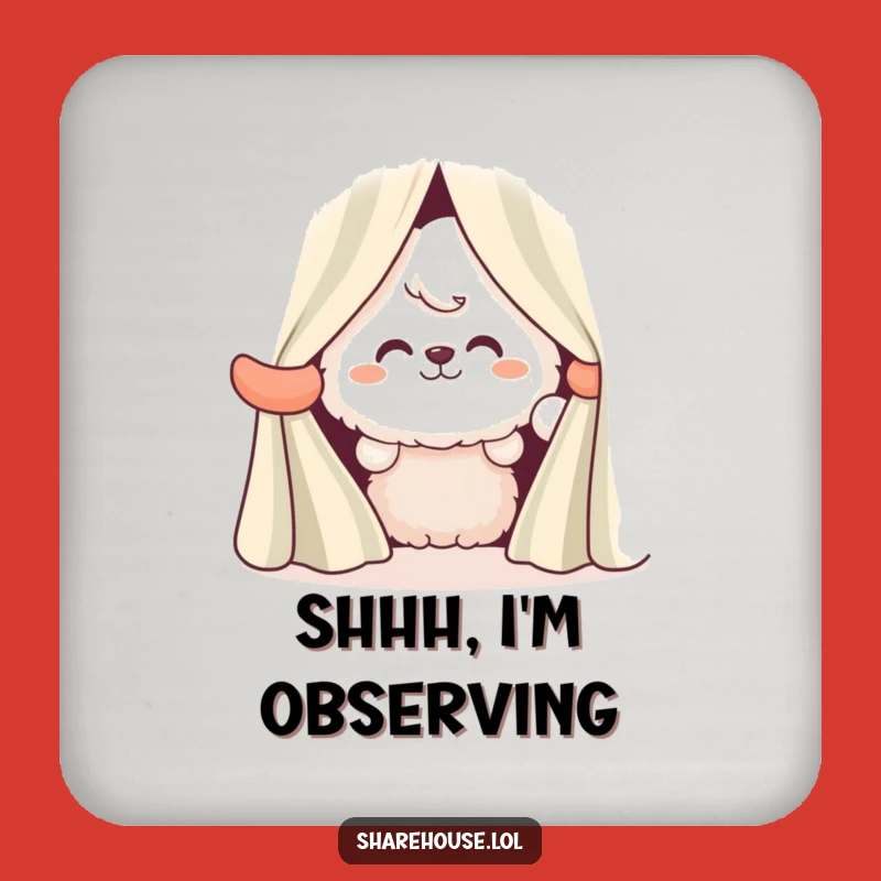 Funny Fluffy Peeking Coaster: Protect Surfaces with a Grin