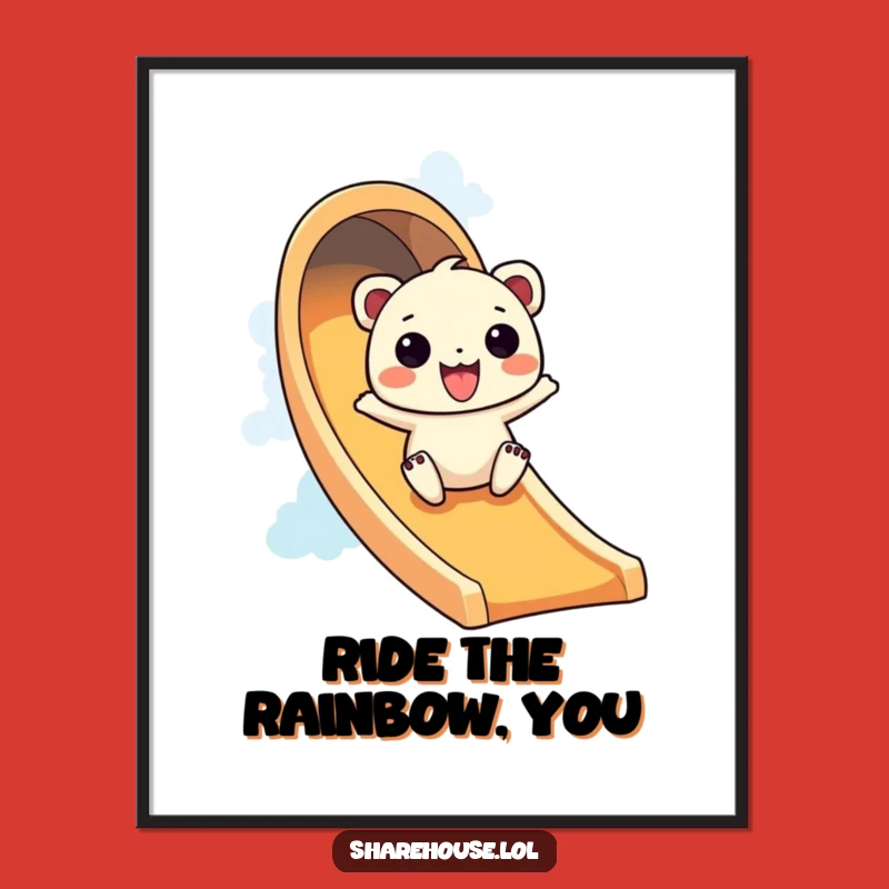 Free Printable Wall Art: Wiggly Rainbow Slider, Fun Downloadable Art for Joyful Spaces